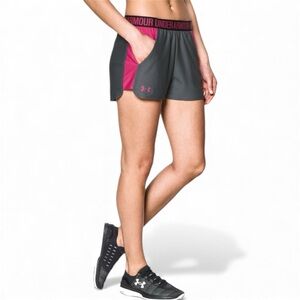 Under Armour Play Up Women's Soft comfort Charcoal and Magenta Athletic Shorts